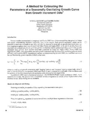 A method for estimating the parameters of a seasonally oscillating growth curve from growth increment data