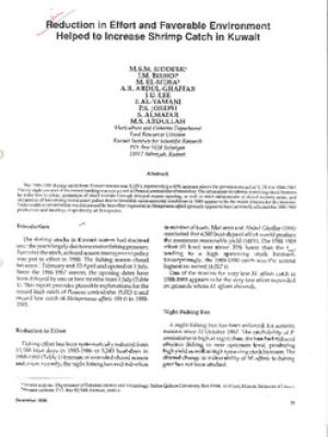 Reduction in effort and favorable environment helped to increase shrimp catch in Kuwait