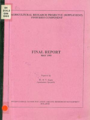 Agricultural Research Project-II (Supplement) fisheries component: final report