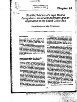 Stratified models of large marine ecosystems: a general approach and an application the South China Sea