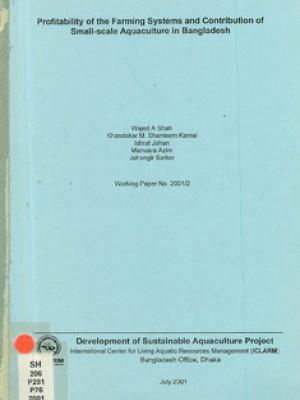 Profitability of the farming systems and contribution of small-scale aquaculture in Bangladesh