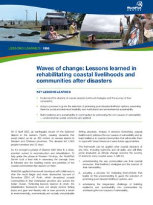 Waves of change: lessons learned in rehabilitating coastal livelihoods and communities after disasters