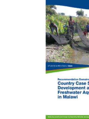 Recommendation domains for pond aquaculture: country case study: development and status of freshwater aquaculture in Malawi