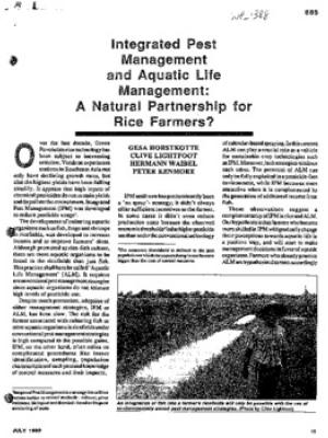 Integrated pest management and aquatic life management: a natural partnership for rice farmers?