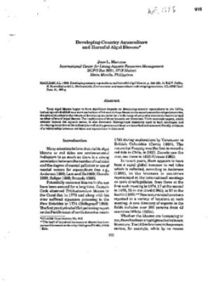 Developing-country aquaculture and harmful algal blooms