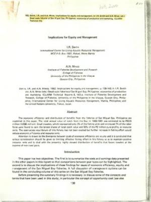 Implications for equity and management