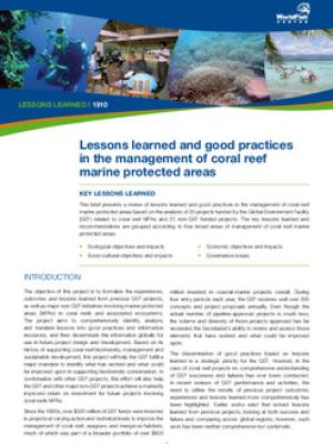 Lessons learned and good practices in the management of coral reef marine protected areas