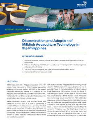 Dissemination and adoption of milkfish aquaculture technology in the Philippines