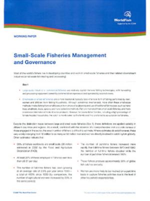 Small-scale fisheries management and governance