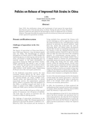Policies on release of improved fish strains in China