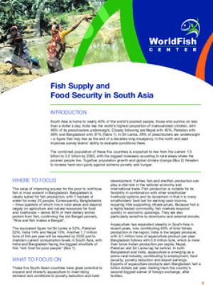 Fish supply and food security for South Asia