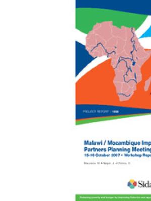 Malawi / Mozambique implementation partners planning meeting, 15-16 Oct 2007. Workshop report