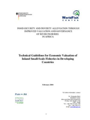 Technical guidelines for economic valuation of inland small-scale fisheries in developing countries