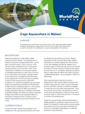 Cage aquaculture in Malawi
