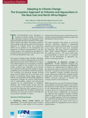 Adapting to climate change: the ecosystem approach to fisheries and aquaculture in the Near East and North Africa region