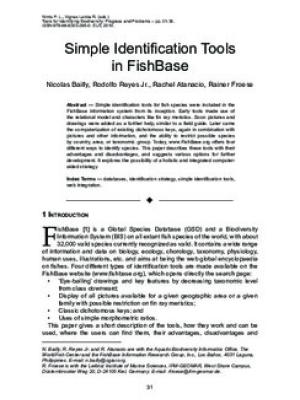 Simple identification tools in Fishbase