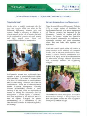 Gender mainstreaming in community fisheries management