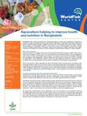 Aquaculture helping to improve health and nutrition in Bangladesh