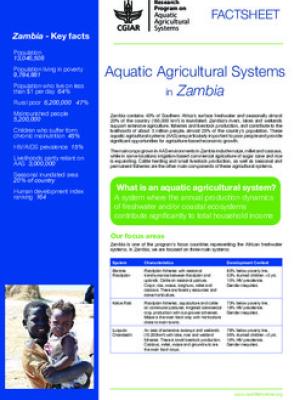 Aquatic agricultural systems in Zambia