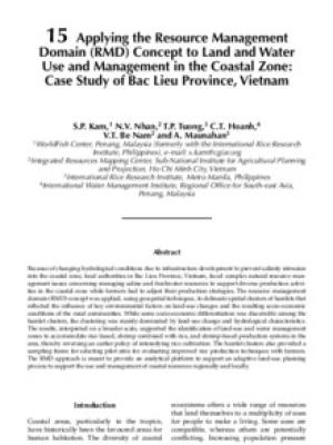 Applying Resource Management Domain (RMD) concept to land and water use and management in the coastal zone: case study of Bac Lieu province, Vietnam