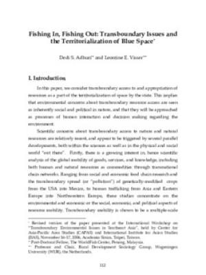 Fishing in, fishing out: transboundary issues and the territorialization of blue space
