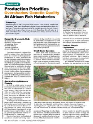 Production priorities overshadow genetic quality at African fish hatcheries