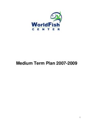 Medium-term plan 2007 - 2009