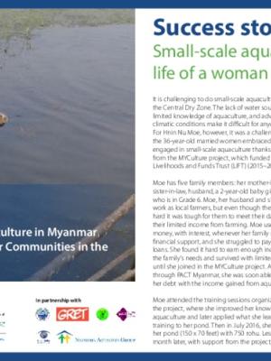 Promoting Sustainable Growth of Aquaculture in Myanmar to Improve Food Security and Income for Communities in the Ayeyarwady Delta and Central Dry Zone