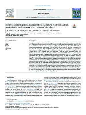 Dietary non-starch polysaccharides influenced natural food web and fish production in semi-intensive pond culture of Nile tilapia