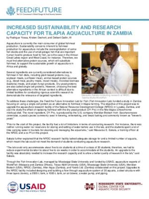 Increased sustainability and research capacity for tilapia aquaculture in Zambia