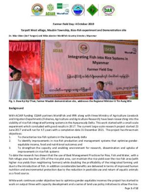 The First Farmer Field Day for Rice-Fish Integrated Agriculture 4.10.19