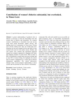 Contribution of women’s fisheries substantial, but overlooked, in Timor-Leste