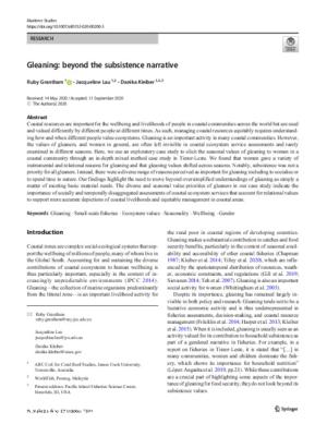 Gleaning: beyond the subsistence narrative
