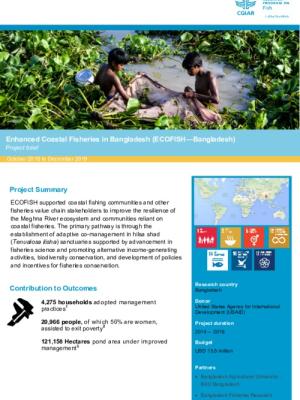 Enhanced Coastal Fisheries in Bangladesh (ECOFISH—Bangladesh). Project brief Oct 2018- Dec 2019