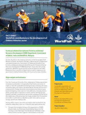 WorldFish contributions to the development of Odisha’s fisheries sector