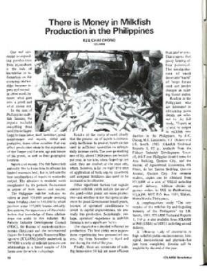 There is money in milkfish production in the Philippines