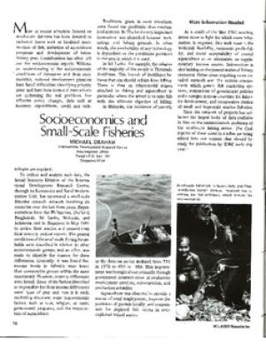 Socioeconomics and small-scale fisheries