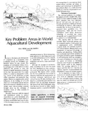 Key problem areas on world aquacultural development