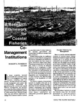 A research framework for coastal fisheries co-management institutions