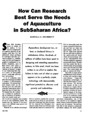 How can research best serve the needs of aquaculture in subsaharan Africa?