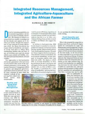 Integrated resources management, integrated agriculture-aquaculture and the African farmer