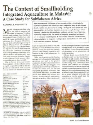 The context of smallholding integrated aquaculture in Malawi: a case study of SubSaharan Africa