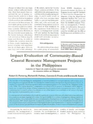 Impact evaluation of community-based coastal resource management projects in the Philippines