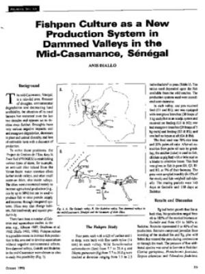 Fishpen culture as a new production system in dammed valleys in the mid-Casamance, Senegal