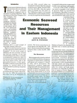 Economic seaweed resources and their management in eastern Indonesia
