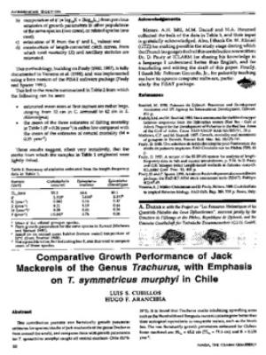 Comparative growth performance of jack mackerels of the genus Trachurus with emphasis on T. symmetricus murphyi in Chile