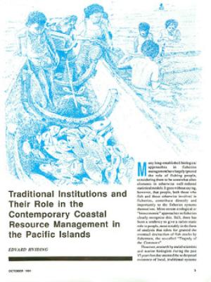 Traditional institutions and their role in the contemporary coastal resource management in the Pacific Islands