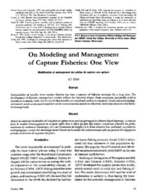 On modelling and management of capture fisheries: one view