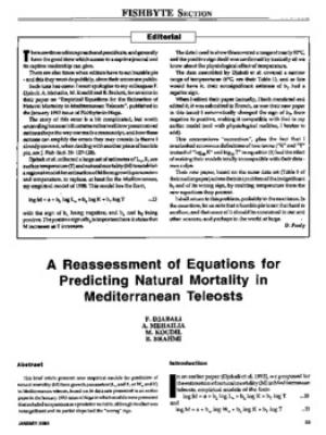 A reassessment of equations for predicting natural mortality in Mediterranean telosts
