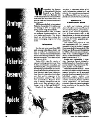 Strategy on International Fisheries Research: an update